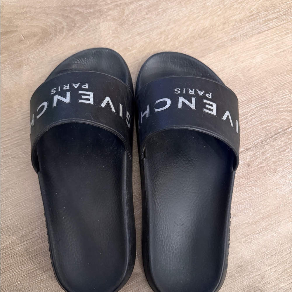 Givenchy Black Slides with Logo